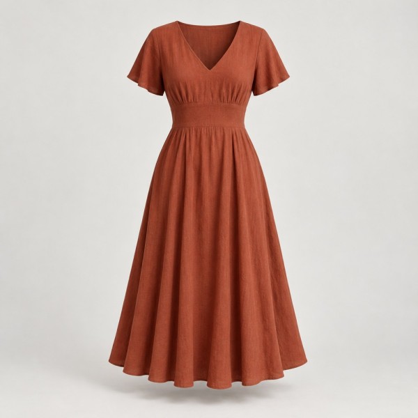Terracotta Midi Dress